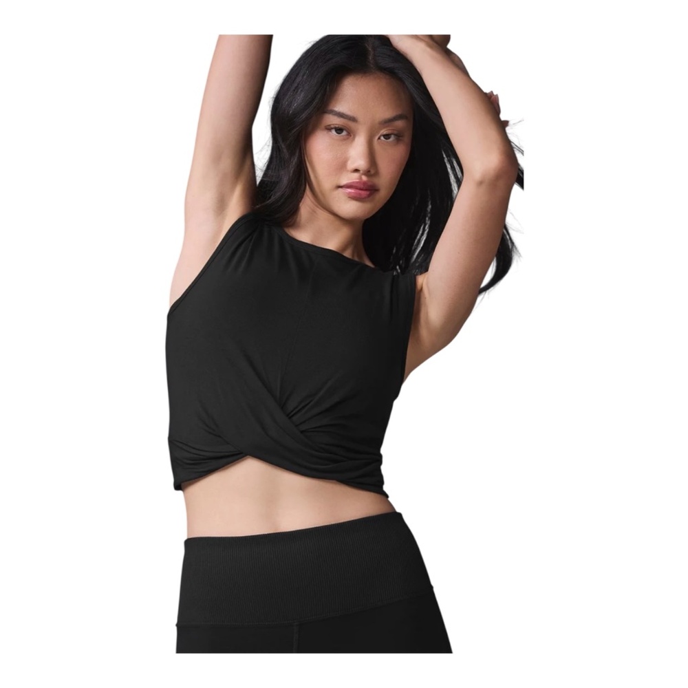 ALO Twist Cover Cropped Tank XS Black